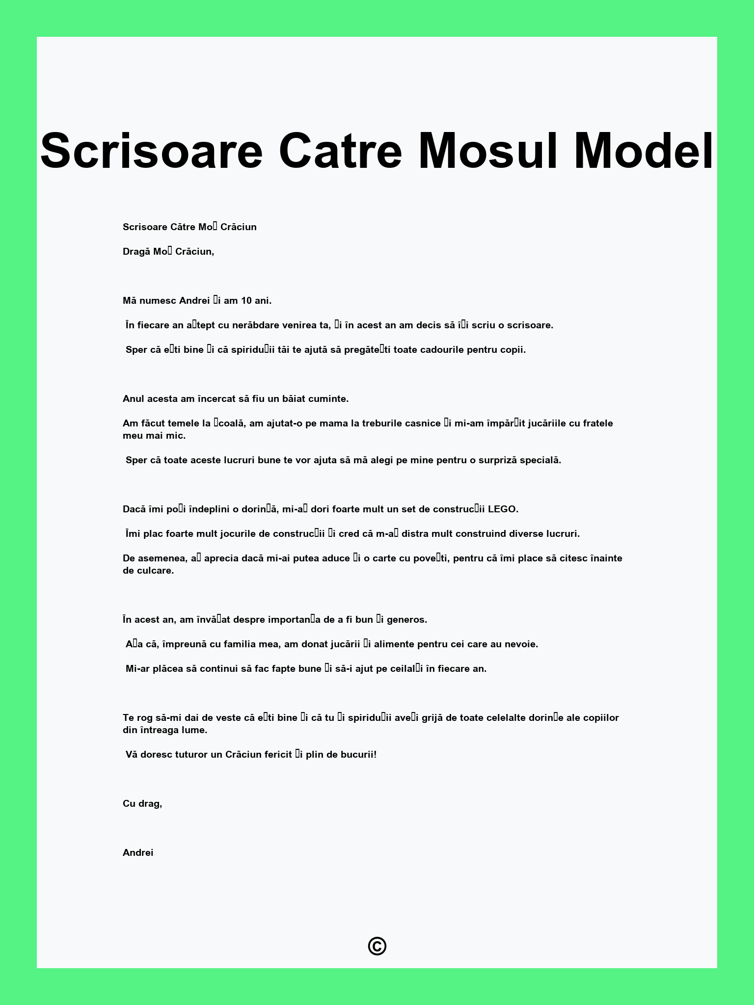 Scrisoare Catre Mosul Model